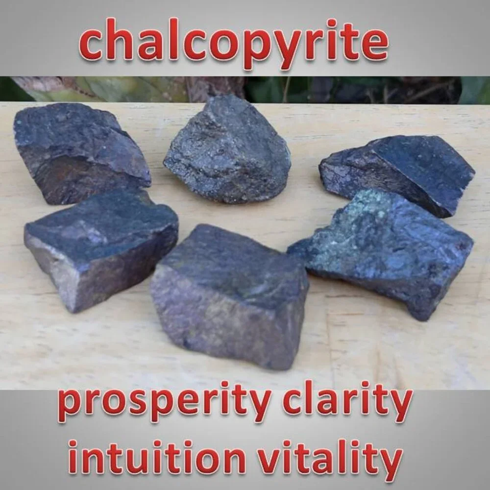 ONE  Chalcopyrite ore stone rock crystal PROSPERITY